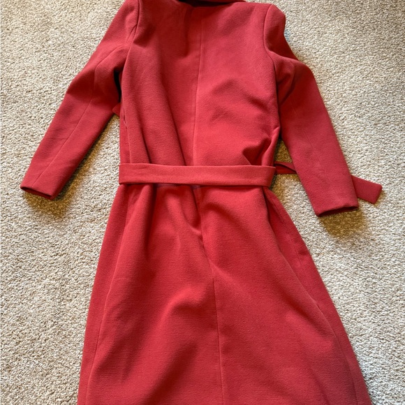 Boohoo Vibrant Red Coat with Belt - Picture 3 of 4